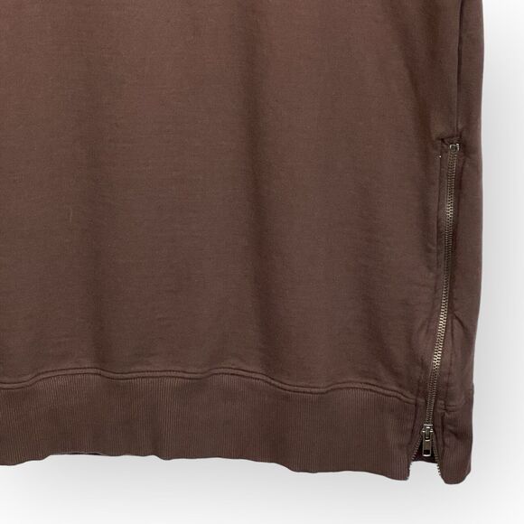 Cloth by Design T-Shirt Dress Women Size M Brown Crew Neck 100% Cotton - Picture 4 of 12